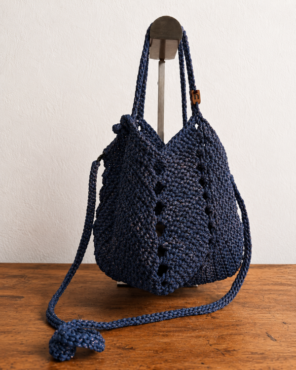 blu navy con lurex marrone